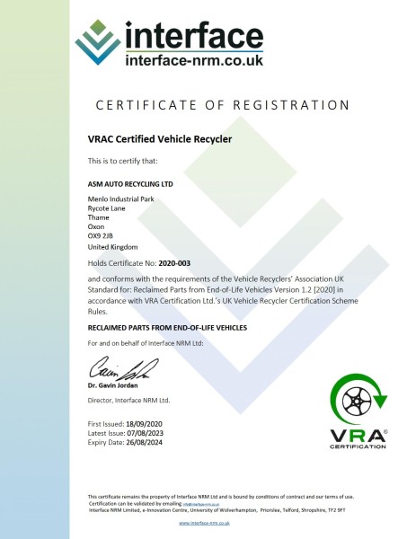 VRAC Certificate