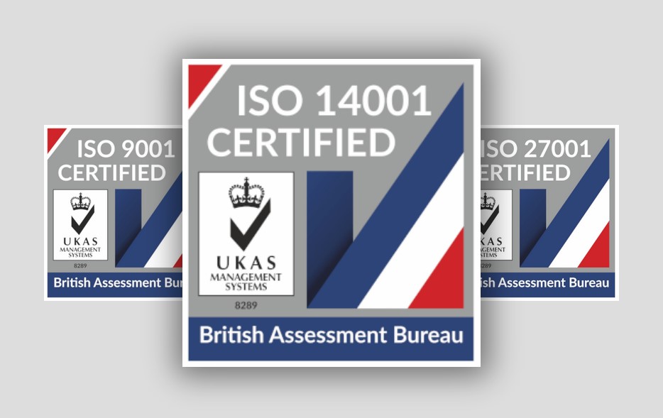 ASM's ISO 14001 certification badge